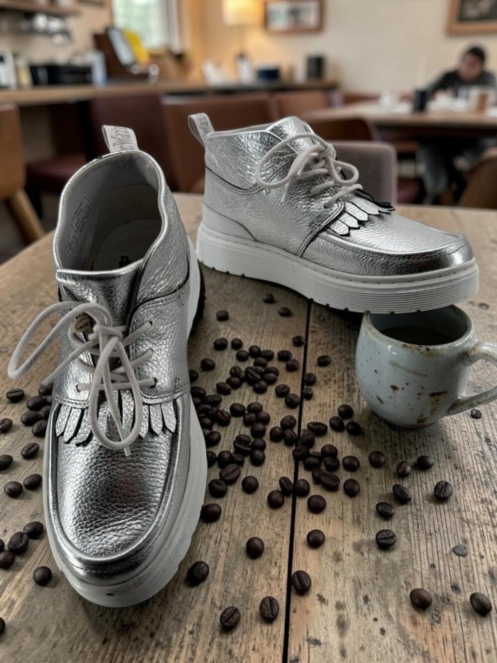 Dr. Martens Jemima Silver Metallic Loafer Sneaker 7